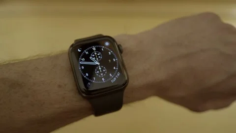Checking Time on Apple Watch Video stock 150054420