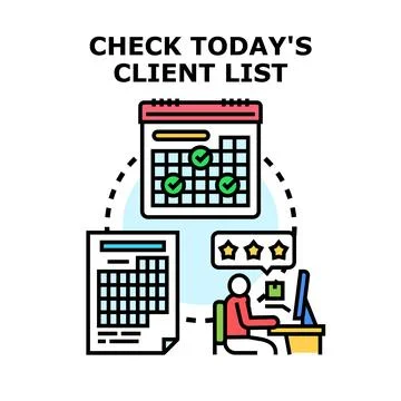 Checking today's client list task management concept Stock Illustration