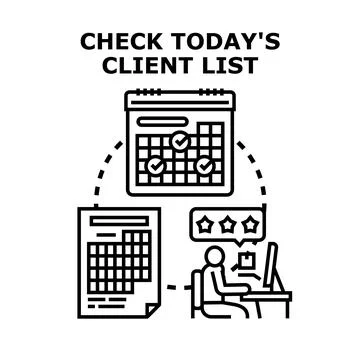 Checking today's client list task management concept Stock Illustration