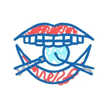 Checking tooth braces icon doodle illustration Stock Illustration