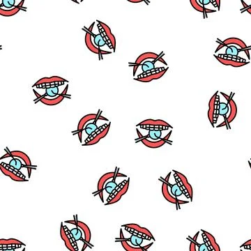 Checking tooth braces vector seamless pattern Illustrazione stock