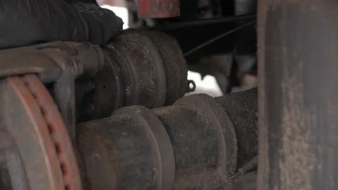 Checking Truck Brake System Stock Footage 169489170