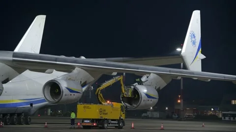 Checking the turbine of the antonov an-225 Stock Footage 169210854