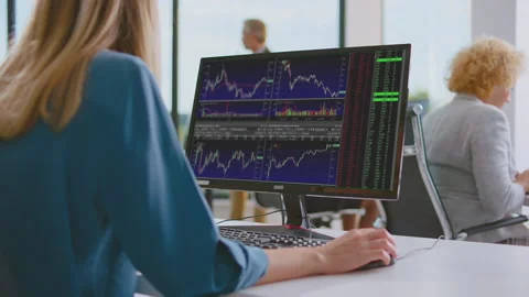 Checking values of commodities on market Stock Footage 164634689