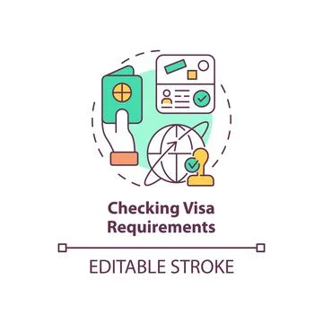 Checking visa requirements concept icon Stock Illustration
