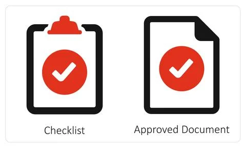Checklist and Approved Document Stock Illustration