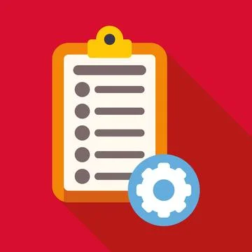 Checklist and gear icon for task management settings イラスト素材