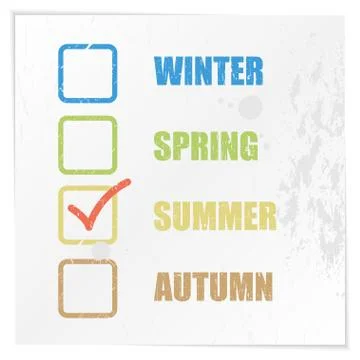 Checklist and mark the seasons Stock Illustration