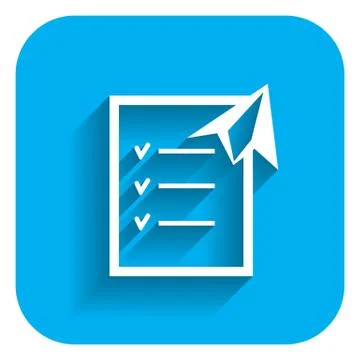 Checklist and paper plane 스톡 일러스트