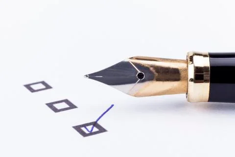 Checklist and pen Stock Photos