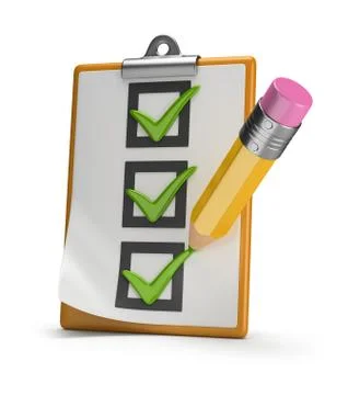 Checklist and pencil Stock Illustration