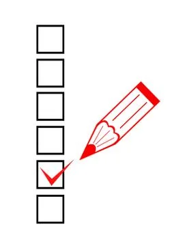 Checklist and red marker closeup Stock Illustration