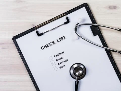 Checklist and Stethoscope Stock Photos
