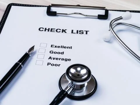 Checklist and Stethoscope Stock Photos