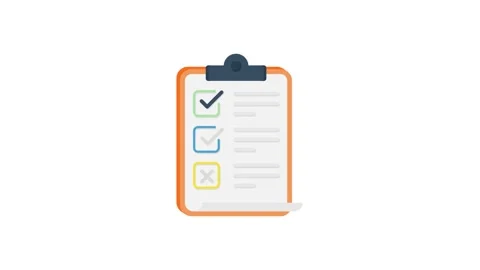 Checklist and stopwatch icons representing task management and time tracking. Stock Footage 332544940
