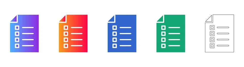 Checklist and Task Document Icon Set Illustrazione stock