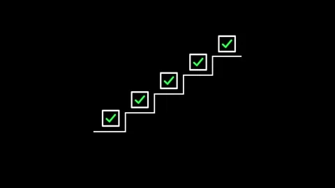 Checklist and task progress tracking animation isolated on black background Stock Footage 321240264
