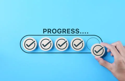 Checklist and task progress tracking concept. Stock Photos
