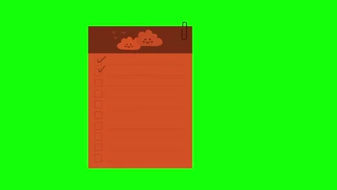 Checklist Animated with Sheets - Chroma Key Green Screen Footage Stock Footage 337990425