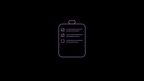Checklist animation with animated check marks appearing on black background.. Stock Footage 331297615