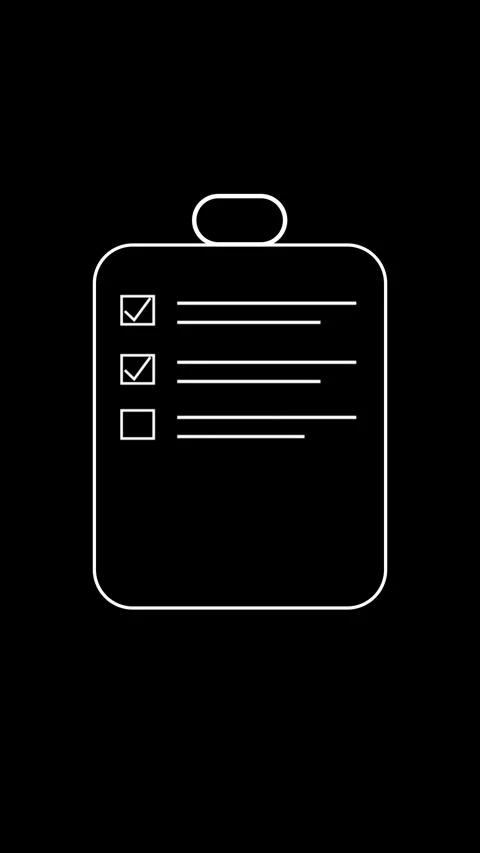Checklist animation on black background showing completion progress of mult.. Stock Footage 331645255