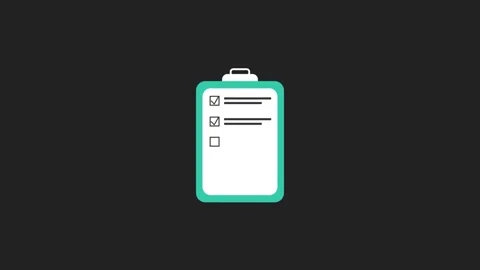 Checklist animation on clipboard with five items being marked complete one .. Stock Footage 331297637