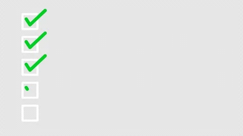 Checklist animation with green checkmarks on alpha channel background, prod.. Stock Footage 308151305