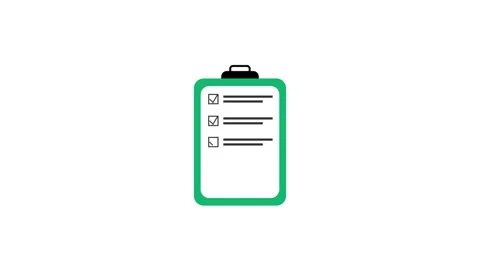 Checklist animation on green clipboard featuring multiple items being check.. Stock Footage 331297632