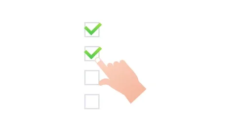Checklist animation with hand clicking checkboxes Stock Footage 337967733