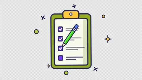 Checklist Animation Task Completion To Do List Clipboard Pencil Mark Stock Footage 347096683