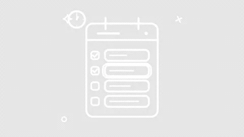 Checklist animation with timer icon tasks being completed to do list concept Video stock 347097527