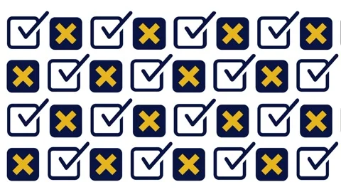 Checklist Approval Rejection Grid Pattern Stock Footage 343518862