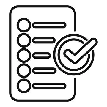 Checklist with approved check mark icon showing completion Stock Illustration