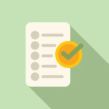Checklist with approved checkmark icon for task management and completion Stock Illustration