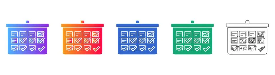 Checklist Board Icon Set for Task Management Stock Illustration