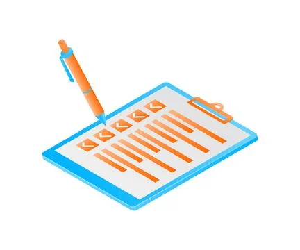 Checklist box and pencil Stock Illustration