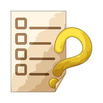 Checklist box with question illustration Stock Illustration