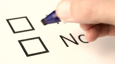 Checklist box, Yes or no, NO Video stock 43173110
