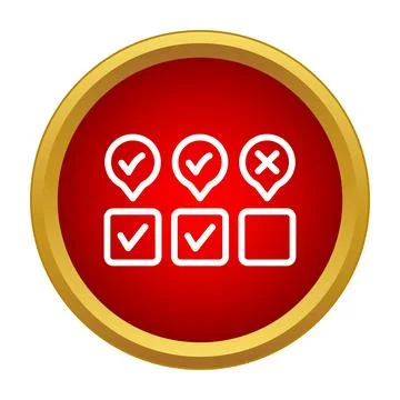 Checklist boxes with checkmarks and cross icon Stock Illustration