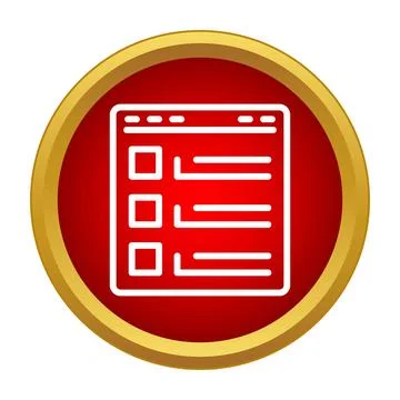 Checklist browser window icon in red circle Illustrazione stock