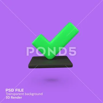 Checklist check box isolated 3d render icon illustration PSD Template