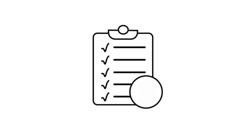 Checklist check mark icon on to do list document paper animation background. Stock Footage 321739259
