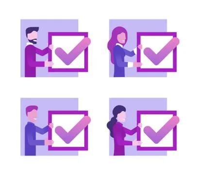 Checklist - check mark with people Stock Illustration
