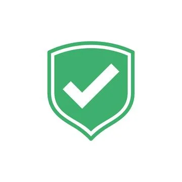 Checklist Check Mark Tick Shield Icon Vector Template Stock Illustration