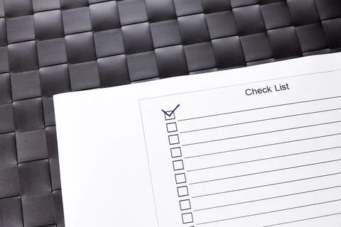 Checklist with check mark ticked. Stock Photos