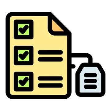 Checklist with check marks and tea bag icon, time management and productivi.. 스톡 일러스트
