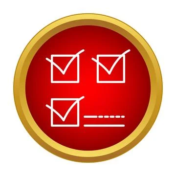 Checklist with check marks in red button icon Illustrazione stock