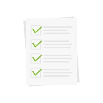 Checklist checkmark Icon in flat style. 库存插图