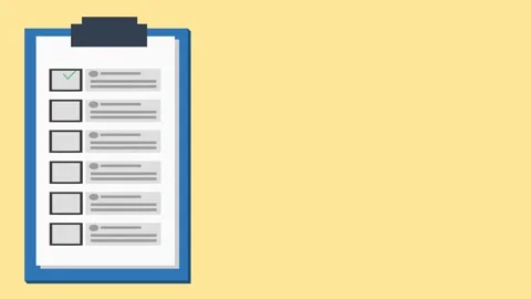 Checklist on clipboard with boxes being tick Stock Footage 278131450