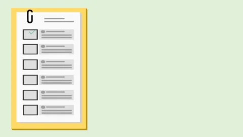 Checklist on clipboard with boxes being tick Stock Footage 278131485